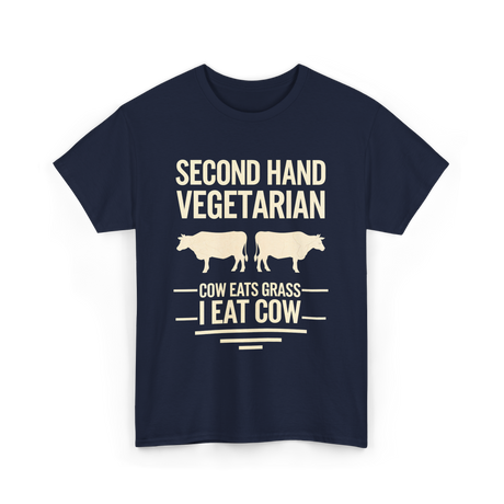 Second Hand Vegetarian Carnivore T-Shirt - Navy