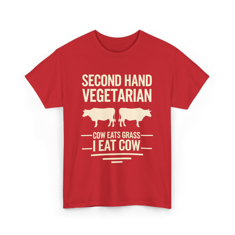 Second Hand Vegetarian Carnivore T-Shirt - Red