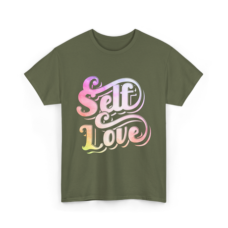 Self Love Positive Affirmation T-Shirt - Military Green