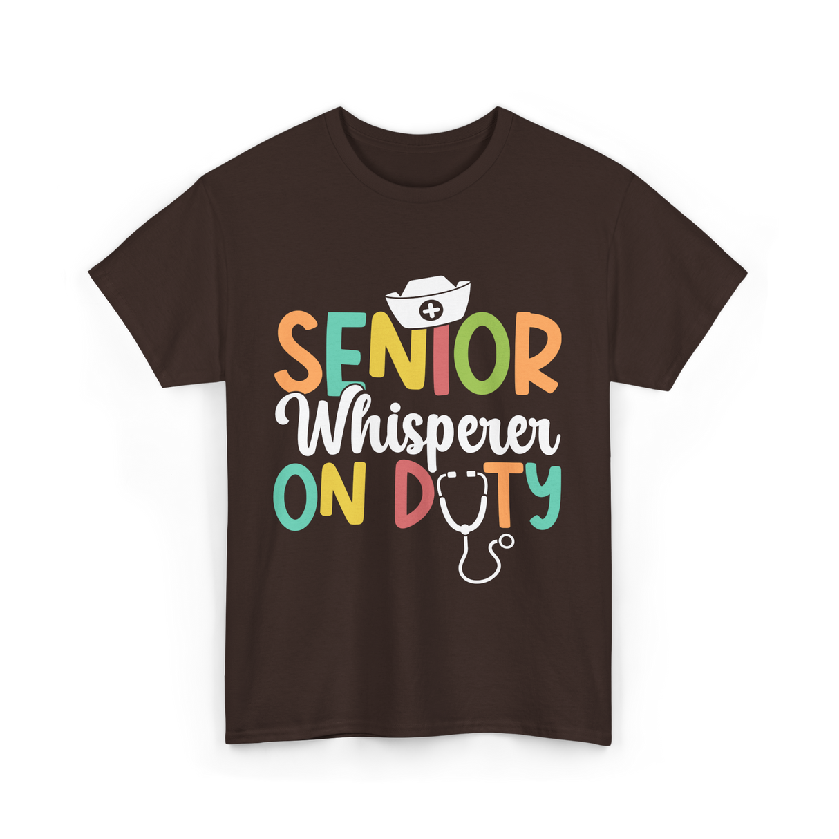 Senior Whisperer Nursing T-Shirt - Dark Chocolate