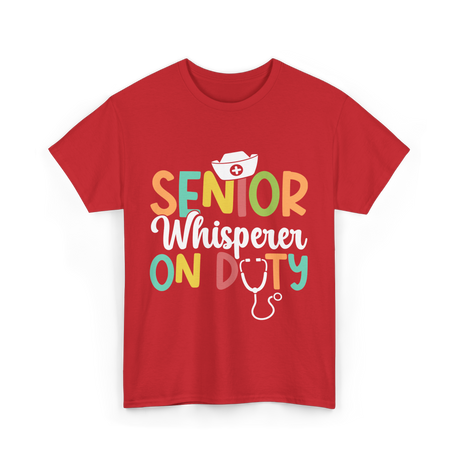 Senior Whisperer Nursing T-Shirt - Red