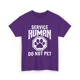 Service Human Do Not Pet T-Shirt - Purple