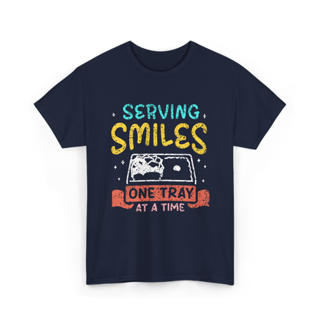 Serving Smiles One Tray Cafeteria T-Shirt - Navy