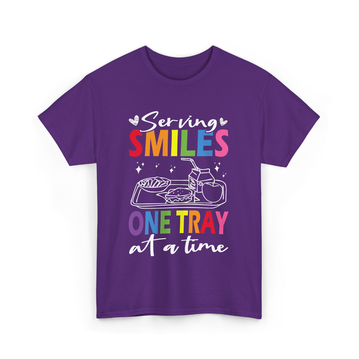 Serving Smiles One Tray Cafeteria T-Shirt - Purple