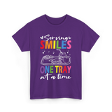 Serving Smiles One Tray Cafeteria T-Shirt - Purple