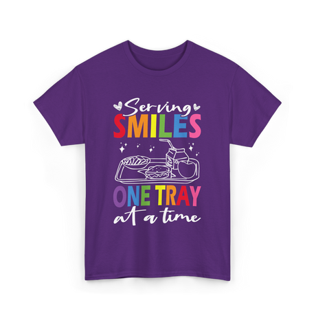 Serving Smiles One Tray Cafeteria T-Shirt - Purple