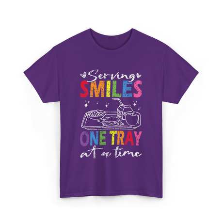 Serving Smiles One Tray Cafeteria T-Shirt - Purple