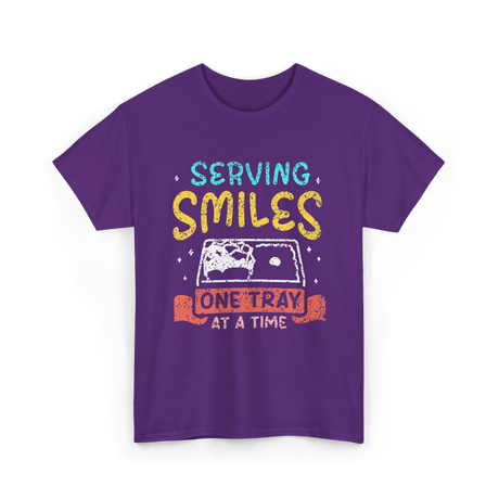 Serving Smiles One Tray Cafeteria T-Shirt - Purple