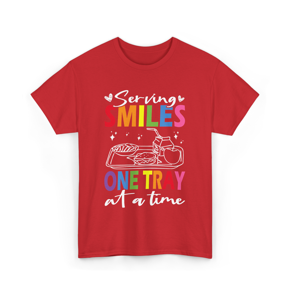 Serving Smiles One Tray Cafeteria T-Shirt - Red
