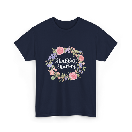 Shabbat Shalom Jewish Celebration T-Shirt - Navy