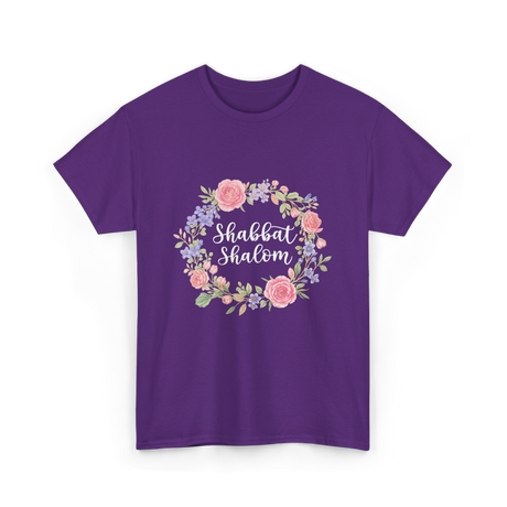 Shabbat Shalom Jewish Celebration T-Shirt - Purple