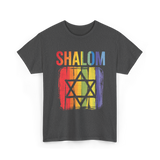 Shalom Rainbow Star Jewish Peace T-Shirt - Dark Heather