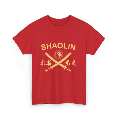 Shaolin Swords Martial Arts T-Shirt - Red