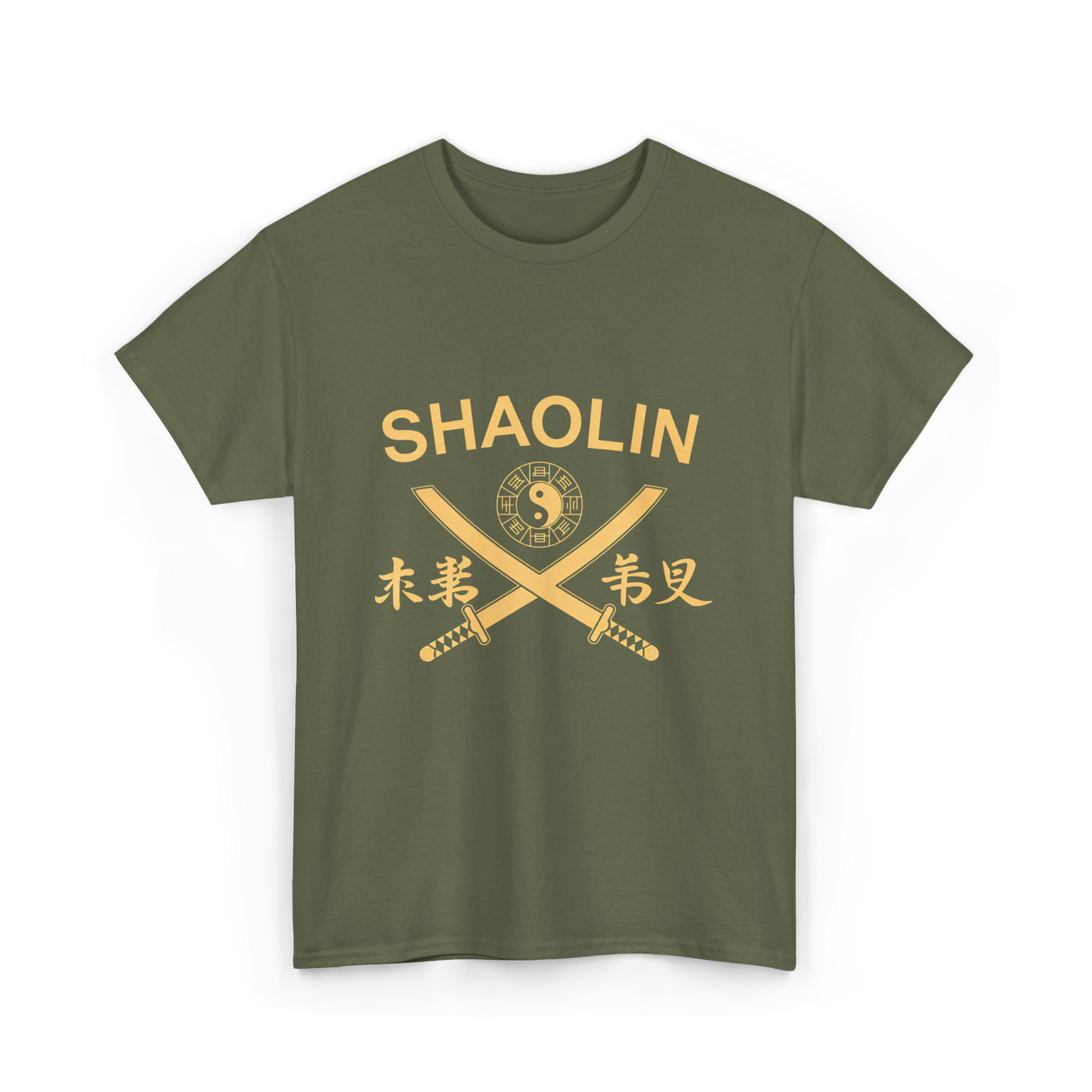 Shaolin Swords Martial Arts T-Shirt - Military Green