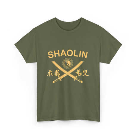 Shaolin Swords Martial Arts T-Shirt - Military Green