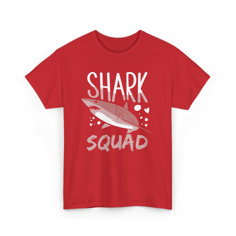 Shark Squad Shark Lover Marine Life T-Shirt - Red