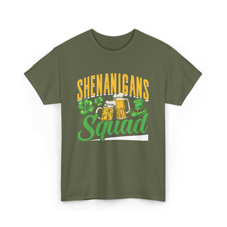 Shenanigans Squad St Patricks Day T-Shirt - Military Green