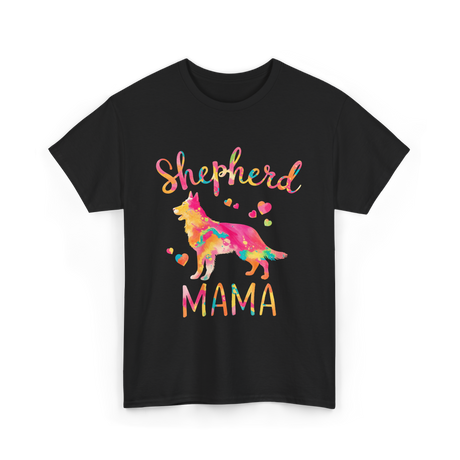 Shepherd Mama Colorful Shepherd T-Shirt - Black