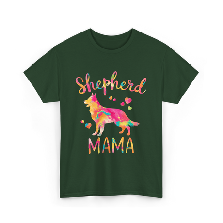 Shepherd Mama Colorful Shepherd T-Shirt - Forest Green