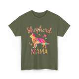 Shepherd Mama Colorful Shepherd T-Shirt - Military Green