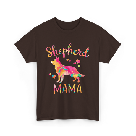 Shepherd Mama Colorful Shepherd T-Shirt - Dark Chocolate