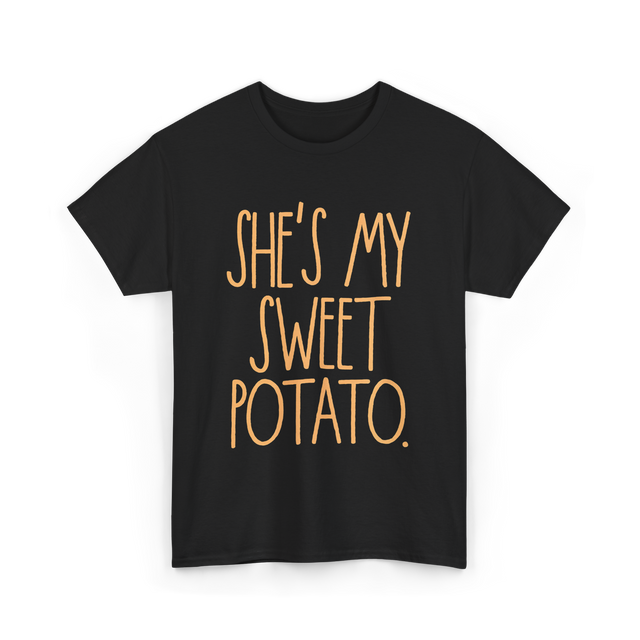 She's My Sweet Potato Couple T-Shirt - Black