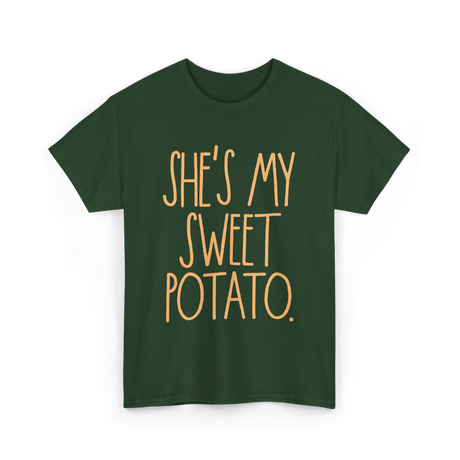 She's My Sweet Potato Couple T-Shirt - Forest Green