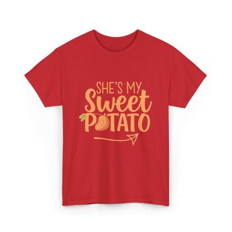 She's My Sweet Potato Thanksgiving T-Shirt - Red