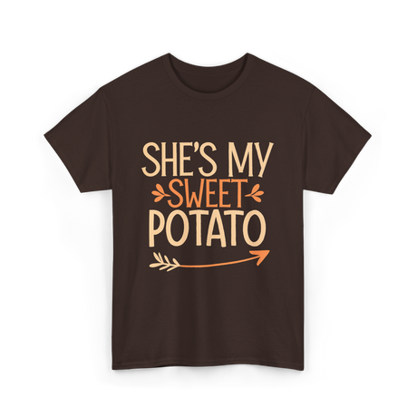 She's My Sweet Potato Thanksgiving T-Shirt - Dark Chocolate