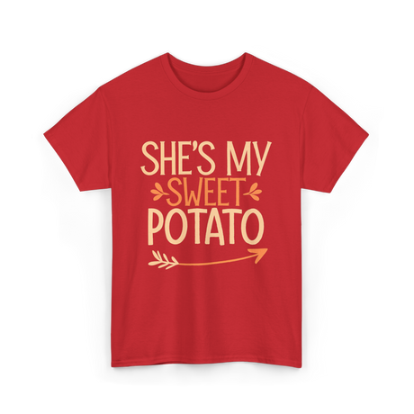 She's My Sweet Potato Thanksgiving T-Shirt - Red