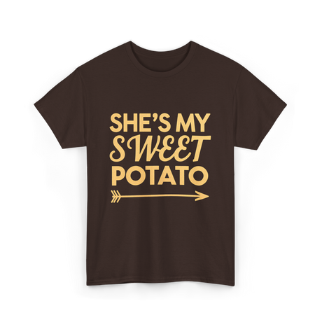 Shes My Sweet Potato Thanksgiving T-Shirt - Dark Chocolate