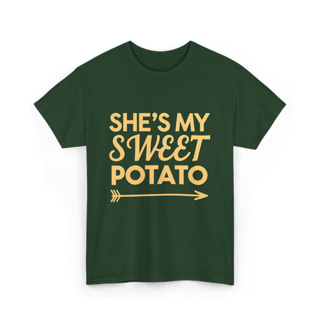 Shes My Sweet Potato Thanksgiving T-Shirt - Forest Green