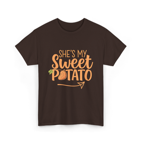 She's My Sweet Potato Thanksgiving T-Shirt - Dark Chocolate