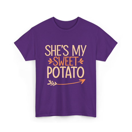 She's My Sweet Potato Thanksgiving T-Shirt - Purple