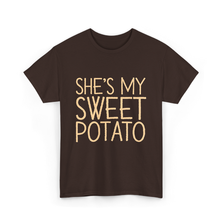 She's My Sweet Potato Thanksgiving T-Shirt - Dark Chocolate