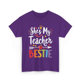 She's My Teacher Bestie T-Shirt - Purple