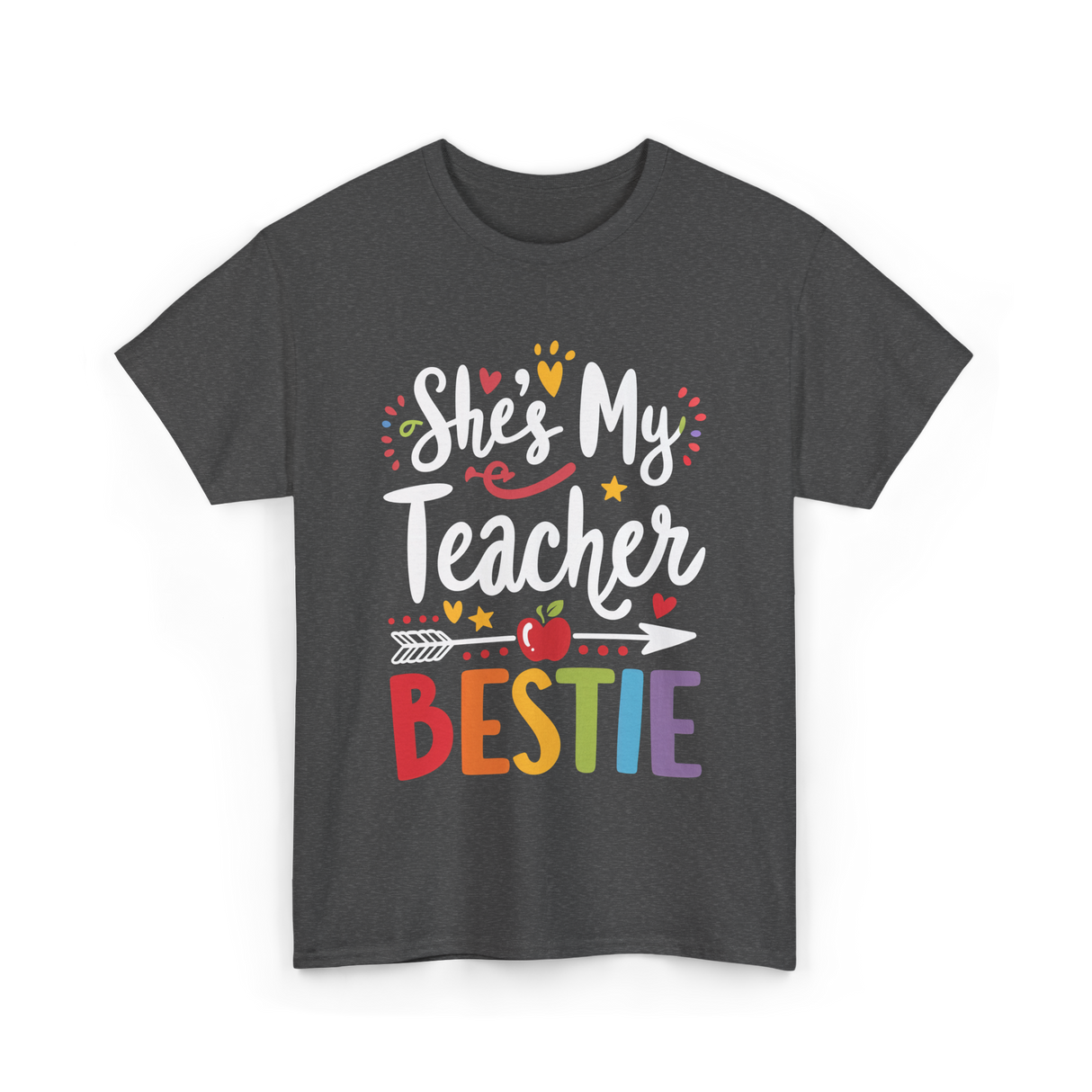 She's My Teacher Bestie T-Shirt - Dark Heather