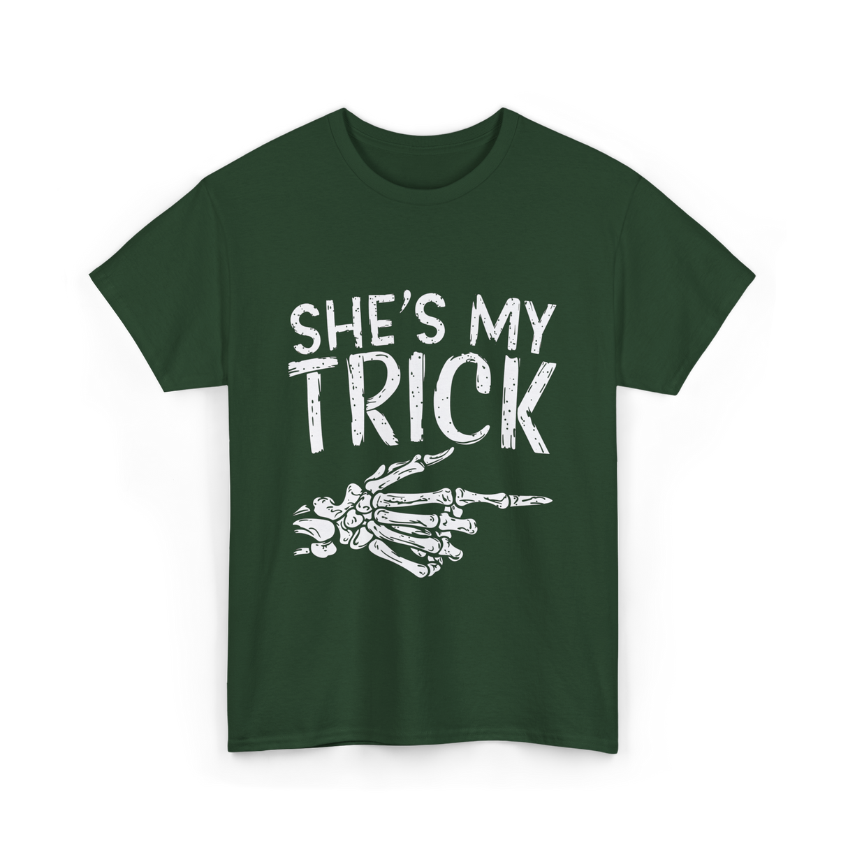 She's My Trick Skeleton T-Shirt - Forest Green