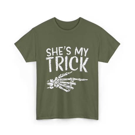 She's My Trick Skeleton T-Shirt - Military Green