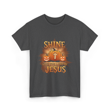 Shine With The Light Christianity T-Shirt - Dark Heather