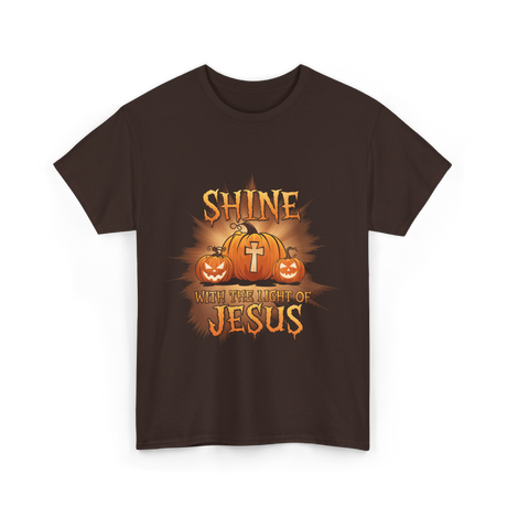 Shine With The Light Christianity T-Shirt - Dark Chocolate