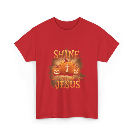 Shine With The Light Christianity T-Shirt - Red