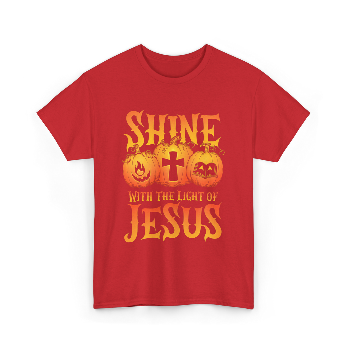 Shine With The Light Jesus Christian T-Shirt - Red