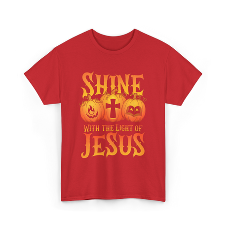 Shine With The Light Jesus Christian T-Shirt - Red