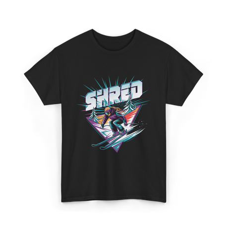 Shred Skiing Snowboard Freestyle T-Shirt - Black