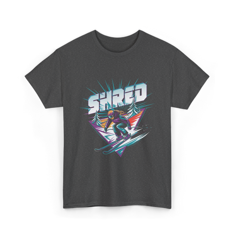 Shred Skiing Snowboard Freestyle T-Shirt - Dark Heather