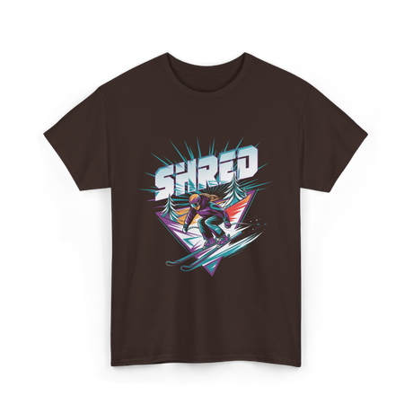 Shred Skiing Snowboard Freestyle T-Shirt - Dark Chocolate