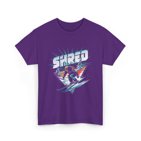 Shred Skiing Snowboard Freestyle T-Shirt - Purple