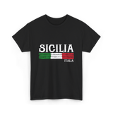 Sicilia Italia Italian Pride T-Shirt - Black