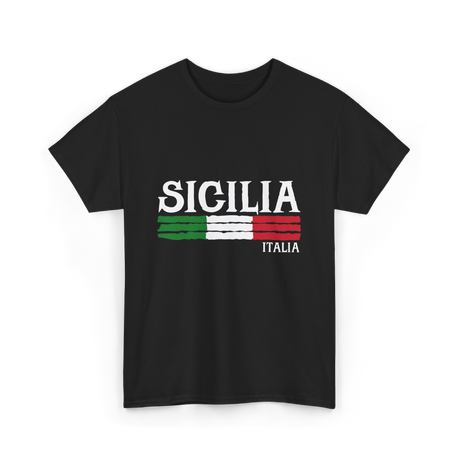 Sicilia Italia Italian Pride T-Shirt - Black